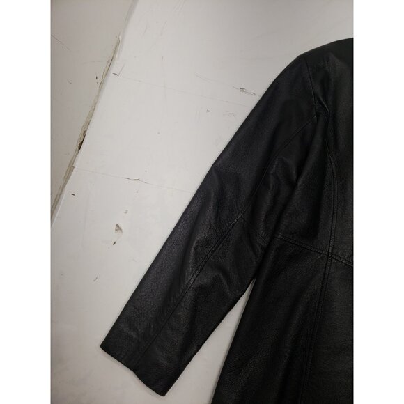 Jacqueline Ferrar Women’s Black Leather Mid-Length Timeless Classic Jacket Sz M - Picture 15 of 16